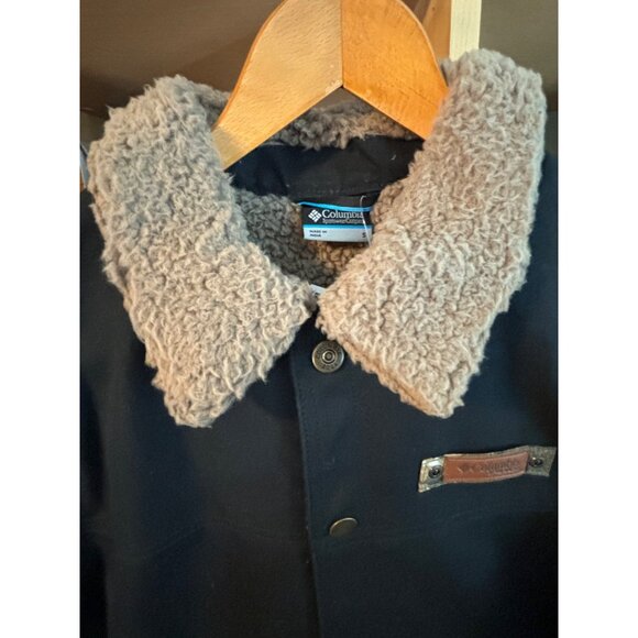 Columbia NWT Mens Black Sherpa-Lined Barn Jacket Button-Up Front Sz Small - Picture 4 of 10